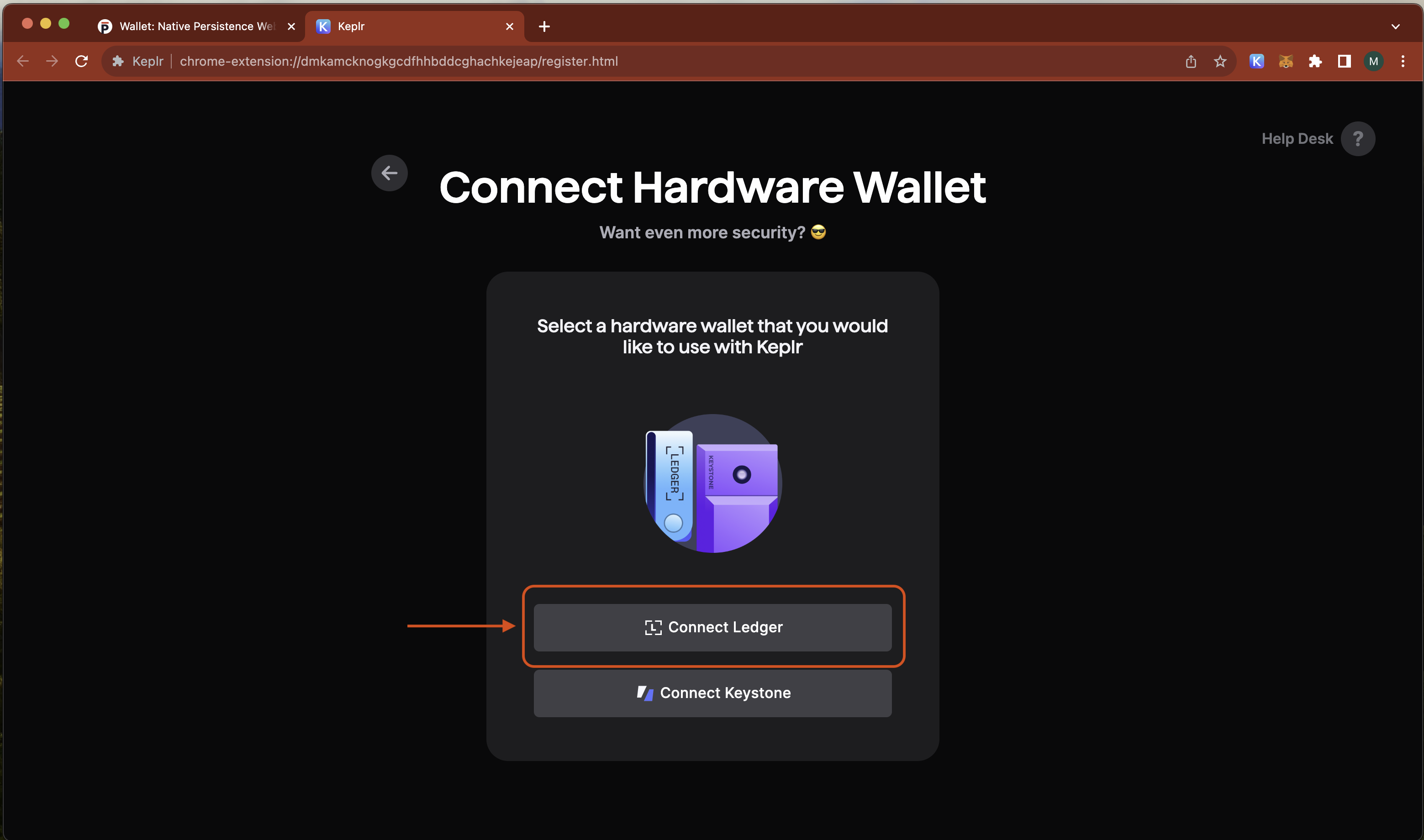 Ledger Hardware Wallet | Persistence Docs