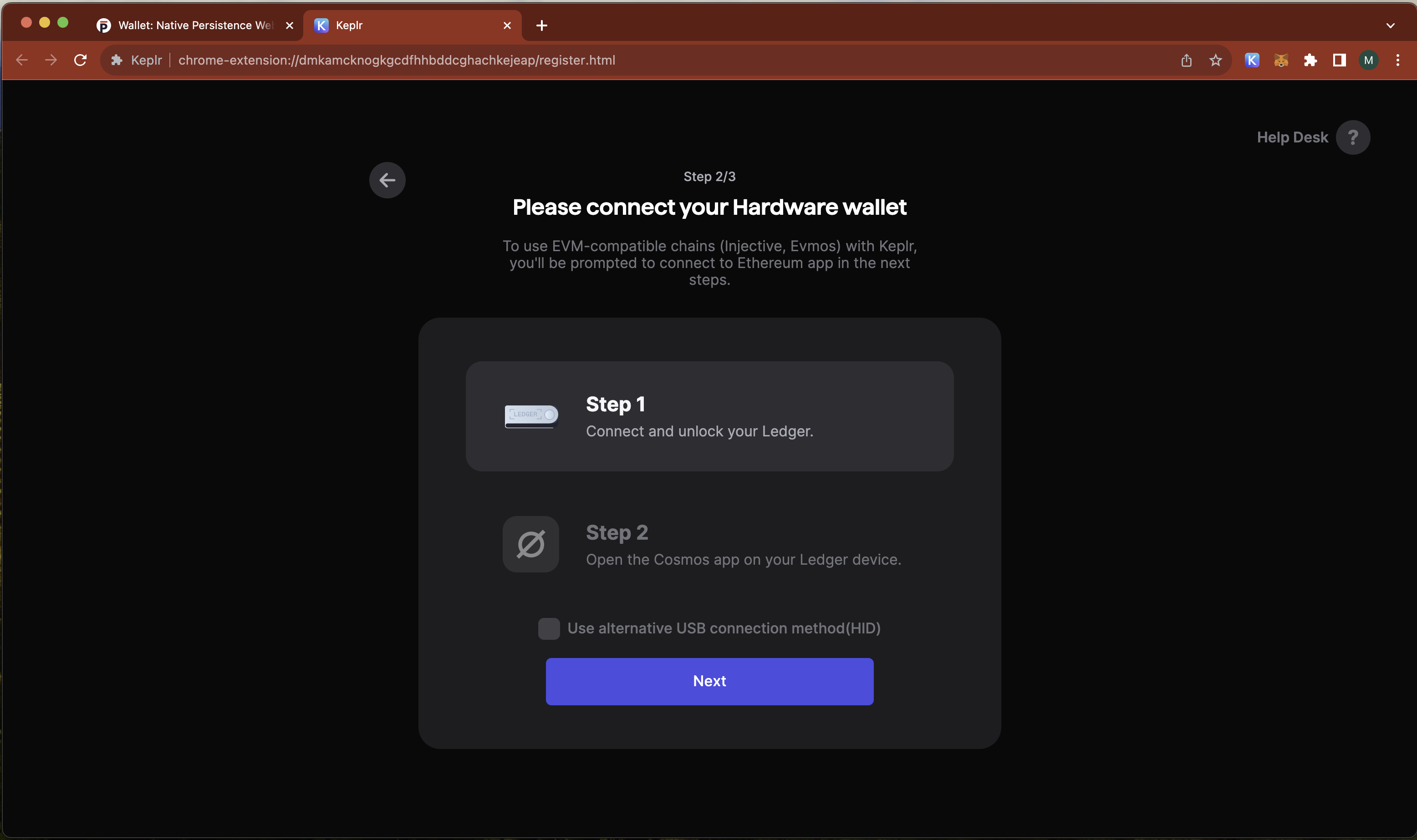 Ledger Hardware Wallet | Persistence Docs